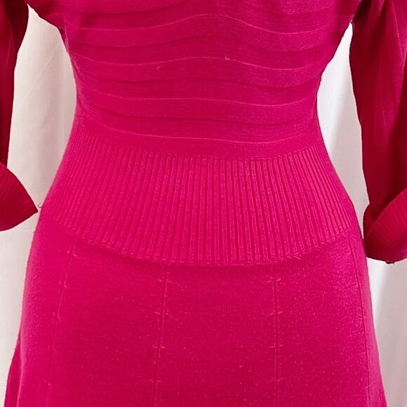 Eliza J Sweater Dress Womens Medium Ribbed Dopamine Preppy Minimalist Girly - Picture 4 of 12